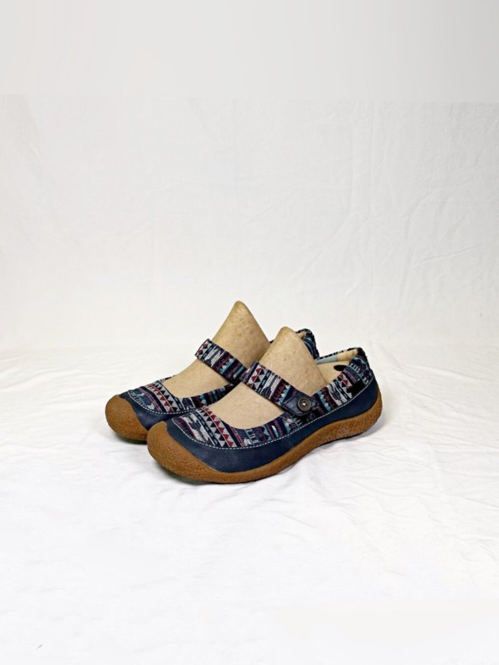 Keen Womens Harvest MJ Denim Blue Aztec Mary Jane Shoes~10~
